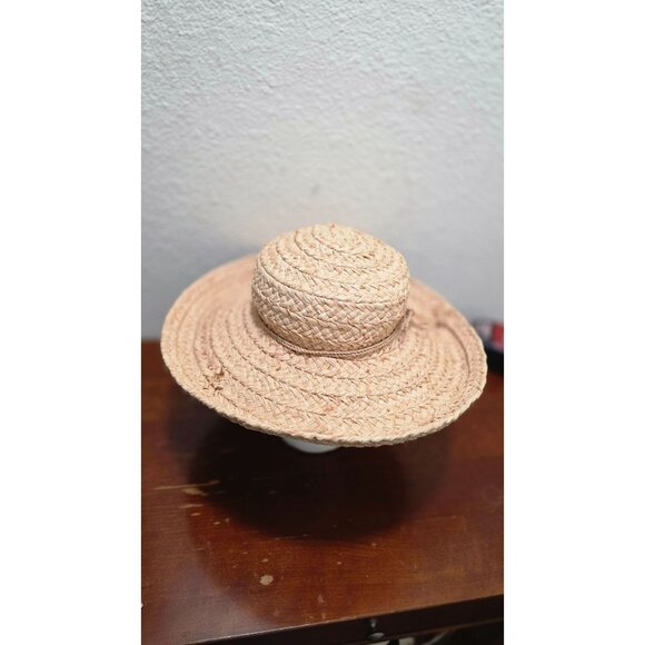 Helen Kaminski Straw Sun Hat Wide Brim & Crown Detail For Women Natural Beige Co - Picture 2 of 8
